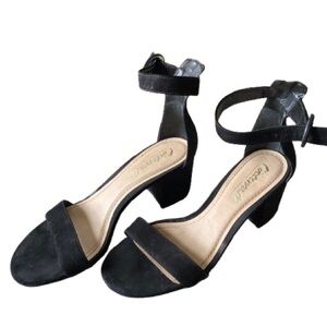 L’Intervalle ankle strap high healed sandals in black
